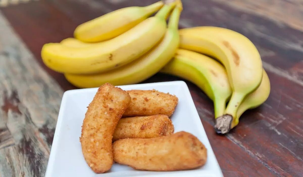 Banana a Milanesa na Airfryer