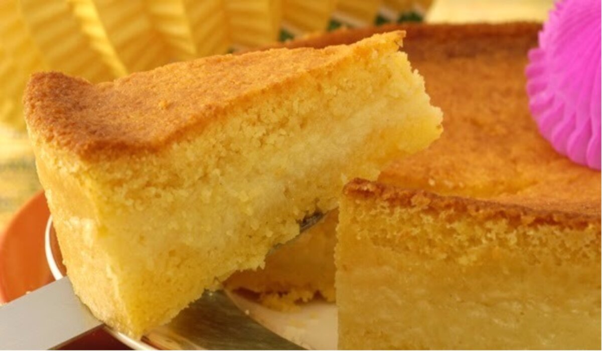 Bolo de milho cremoso com flocão